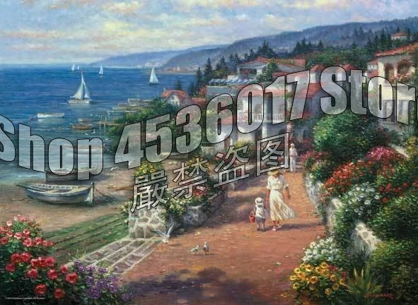 Diamond Embroidery Coastal City Boats Scenery Diamond Mosaic Full 5D DIY Diamond Painting Kit Home Decor Gift Christmas