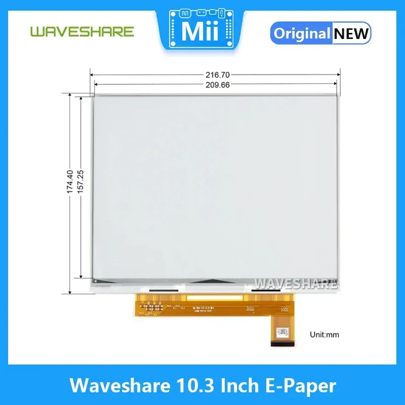 10.3 Inch E-Paper E-Ink Display Hoed Voor Raspberry Pi, 1872*1404, zwart/Wit, 16 Grey Schalen, Usb/Spi/I80