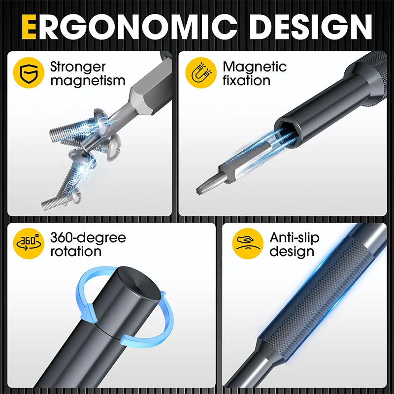 37 in 1 Precision Screwdriver Set Mini Repair Tool Kit with Magnetized Tip Magnetic for iPhone Glasses Watch Small Electronics