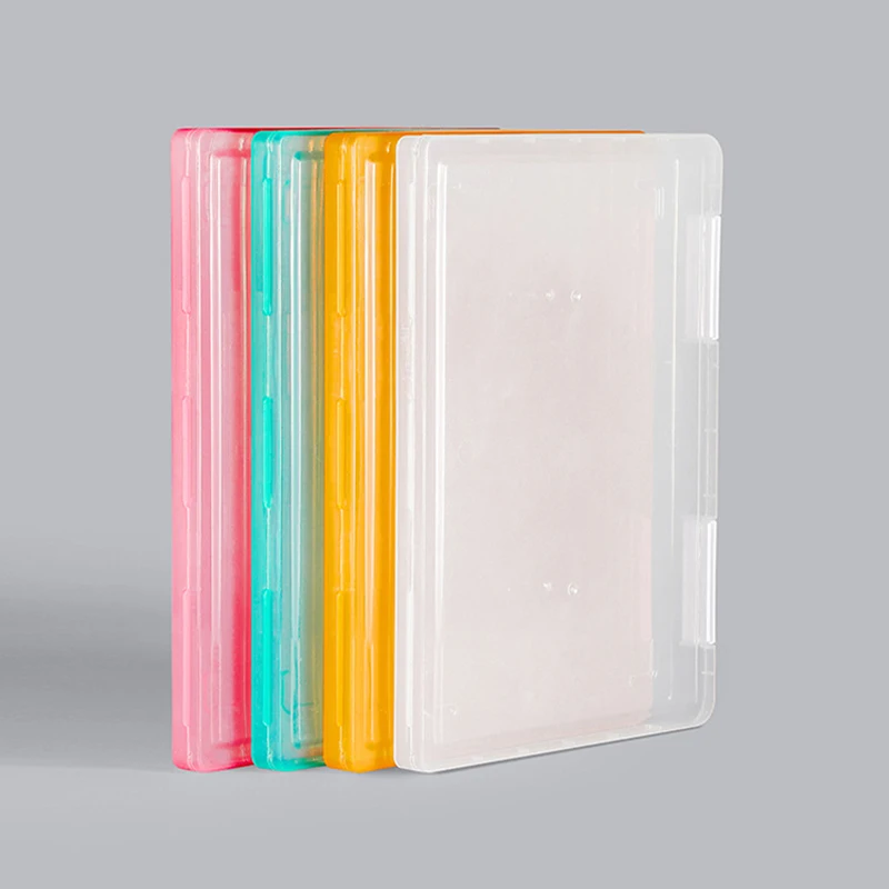 A4 Paper Document Storage Box Home Office School Stationery Holder Transparent Portable File Classification Organizer Boxes