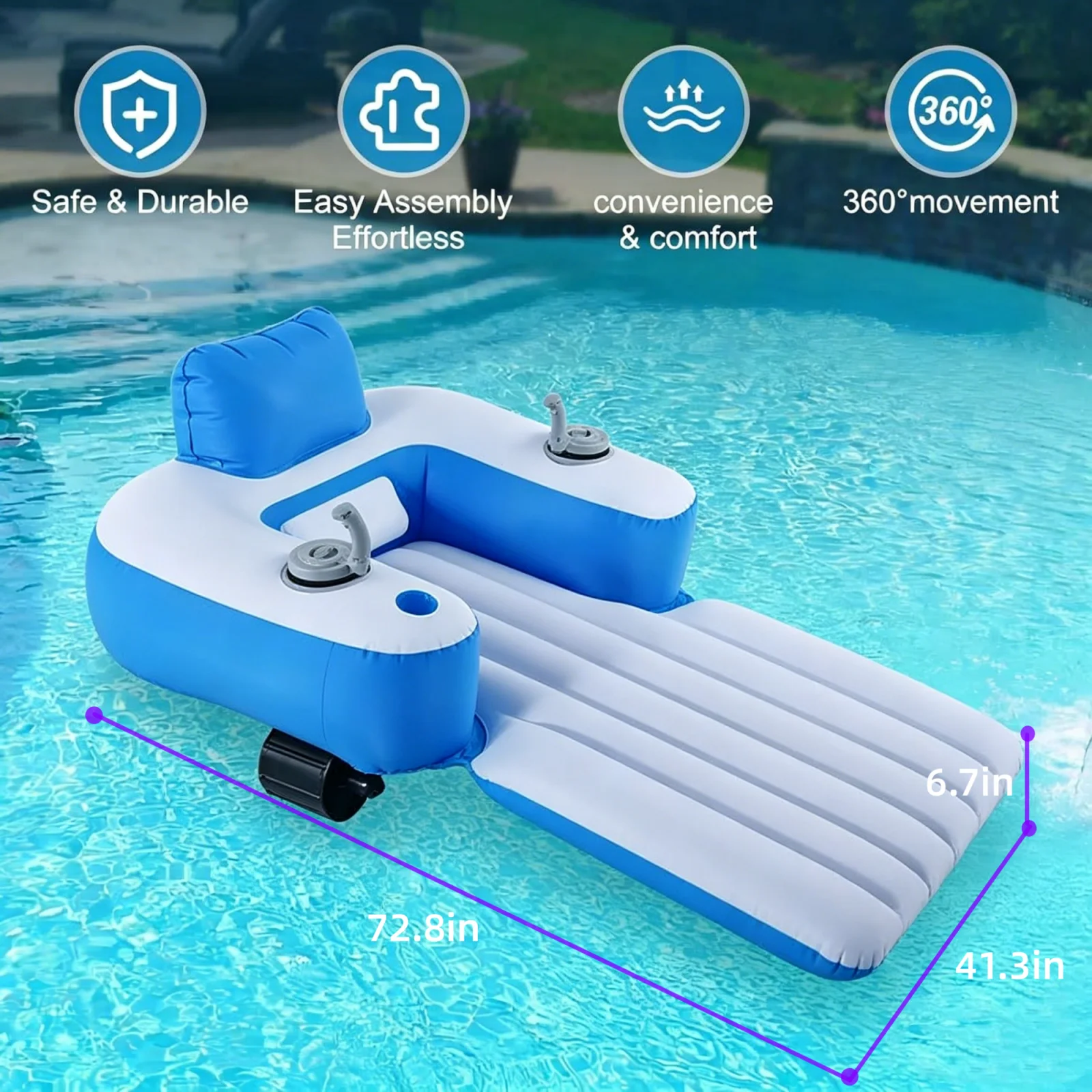 Electric Floating Chair Propeller Inflatable Jet Ski with Engine for Adults Water Driving Fun