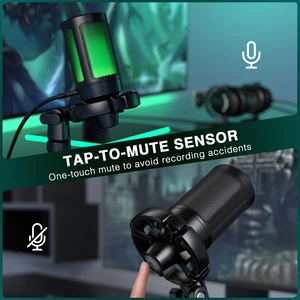 Ampligame-Fifine USB Gaming Microphone with Light-Touch Mute, Condenser Microphone with Tripod for PC, PS4, PS4, 5, Laptop Streaming-A2 9 Main sales condenser microphone - №5