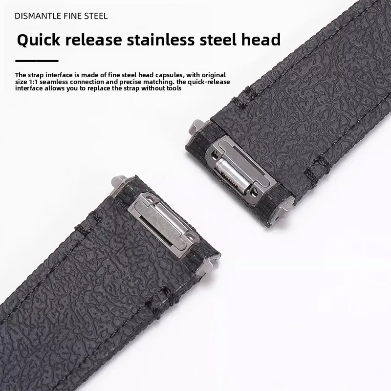 Quick Release FKM Rubber Watch band For Cartier Santos de Cartier WSSA0009 WSSA0010, Replacement Fluororubber Strap 19mm 21mm