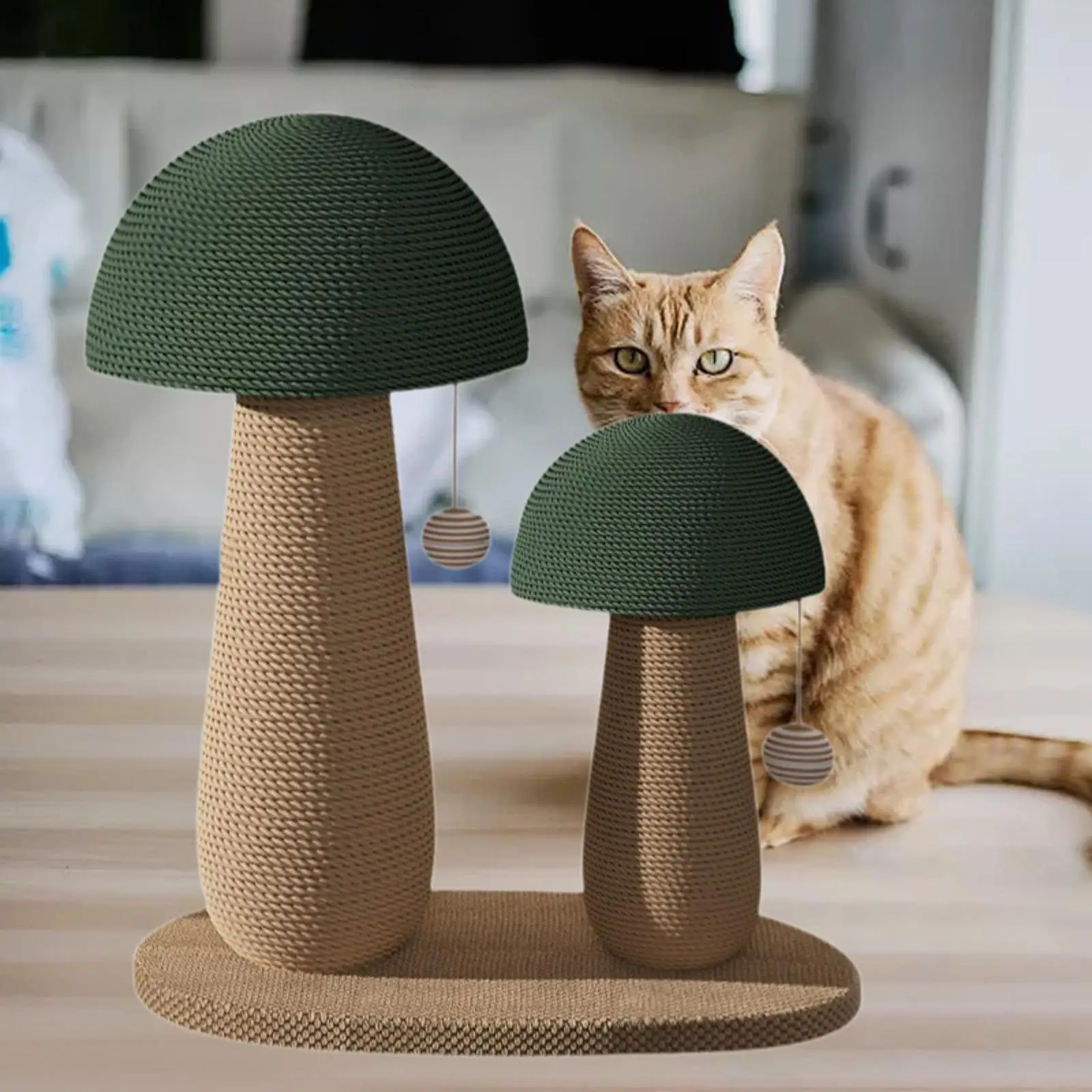 Mushroom Cat Scratch Post Protect Furniture Sisal Rope Post for