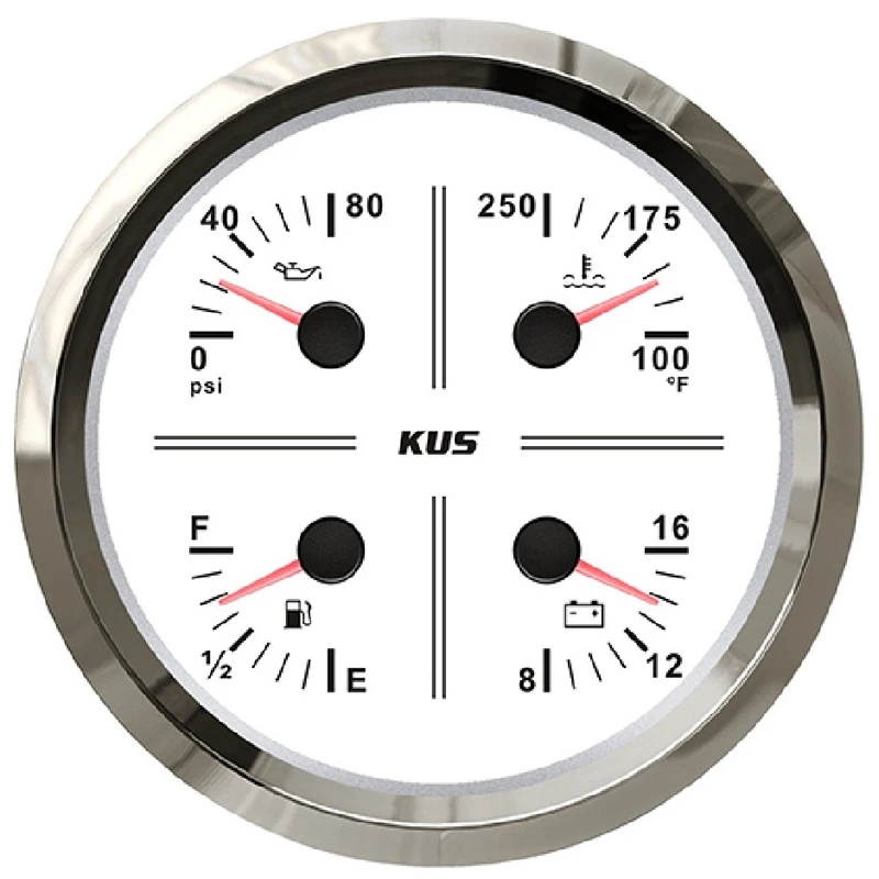 

Free Shipping KUS 4 In 1 Multifunction Device 110mm 8-16v Voltmeters 0-80Psi Oil Pressure Gauges 0-190ohm Fuel Gauges Water Temp