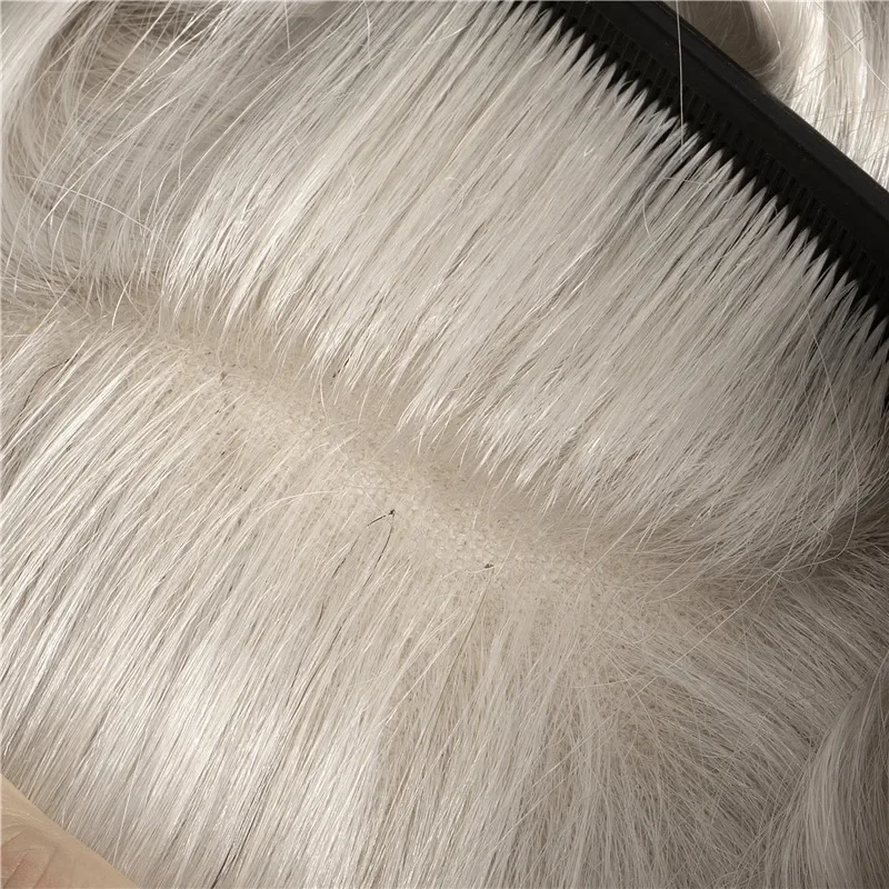 0.06mm Thin Skin Double Knot Human Hair 8*10 Men's Capillary Prosthesis Invisible Edge Men Wig Replacement System Hair Toupee