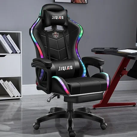 Foldable pu leather massage computer game chair silla gamer racing rgb gaming chairs with lights and speakers