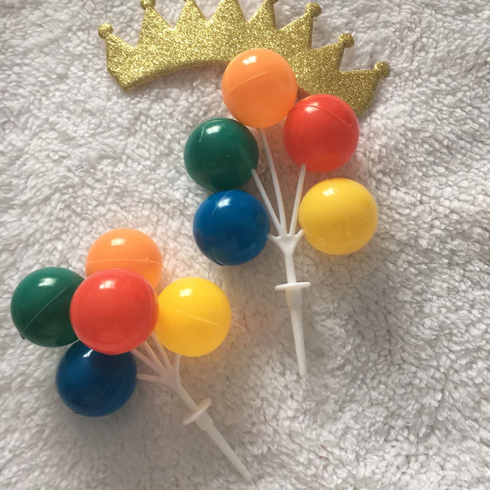 24Pcs Microlandschaft Balloon Cluster Picks Creative Colorful Decorations Pot Plant Cake Cupcake Ornaments Craft Supplies