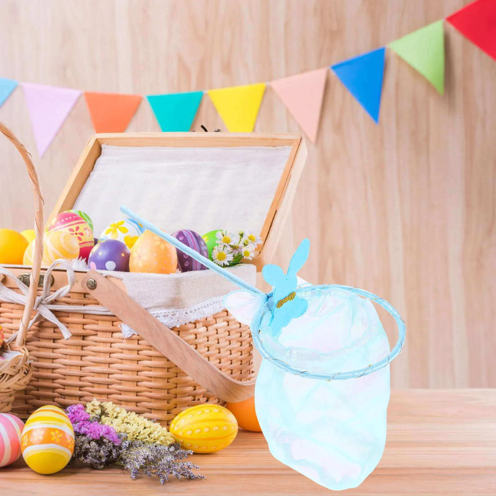 

Glowing Rabbit Handbag Multi-function Party Bags Blue Candy Snacks Easter Treat Small Gift Wood Handle Bag Novelty Bunny Gift