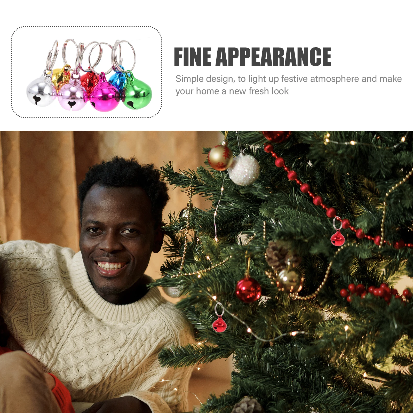 

24pcs Candy Color Enamel Bells Metal Pet Accessories Keychain Decor Hanging Ornaments Christmas Party Wedding Anniversary Tiny