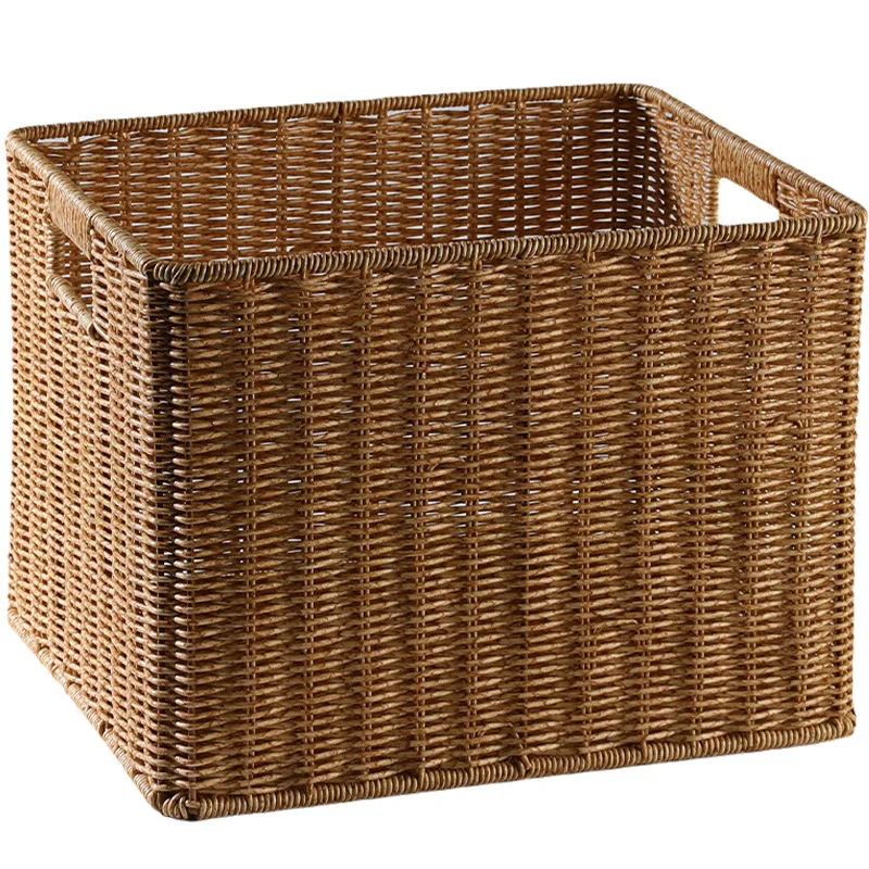 

Rattan Woven Storage Basket Snacks Sundries Bathroom Dirty Clothes Storage Basket Hand-woven for Durability Basket