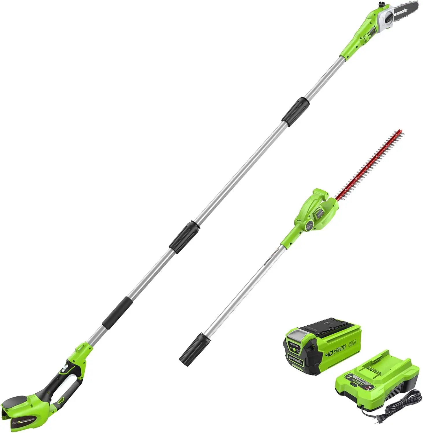 40V 8" Pole Saw + Pole Hedge, 2.0Ah Battery (Gen 1)