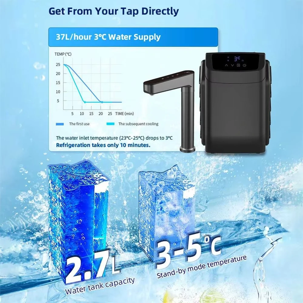 

5 in 1 Filter Chilled Sparkling Boiling Water Tap System Brass Instant Hot Kitchen Faucet Brushed Gold Boiling Water Tap