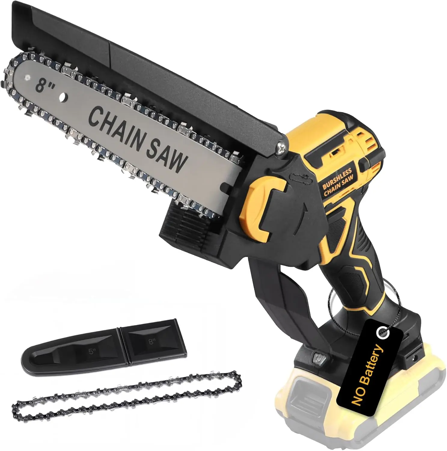 

8-Inch Cordless Pruning Chainsaw, 20V Brushless Electric, 4000RPM Fast Cutting for Wood & Branches