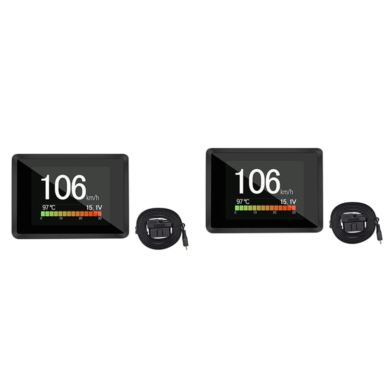 

2X For Car A203 OBD2 On-Board Computer Car Digital Computer Trip Display Speed Fuel Consumption Gauge OBD2 Scanner