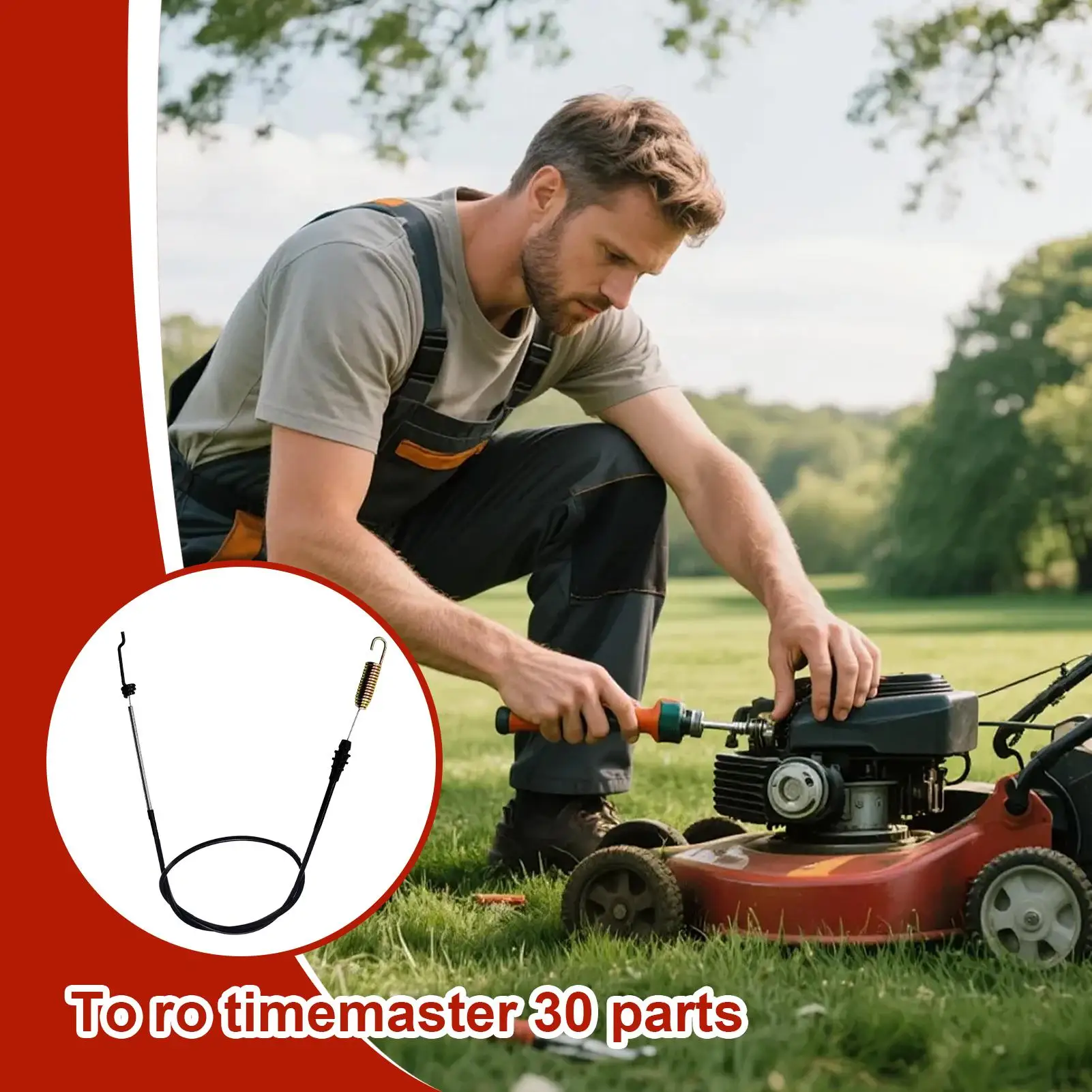Push Mower Throttle Cable 30in Grass Cutter Accessory Fit 30in Yard Machine Parts For Engine Drive Repair Yard Garden Farm