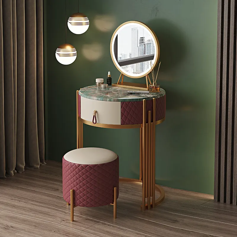 

Light luxury bedroom dresser rock slab small apartment makeup table minimalist designer fashionable high-end