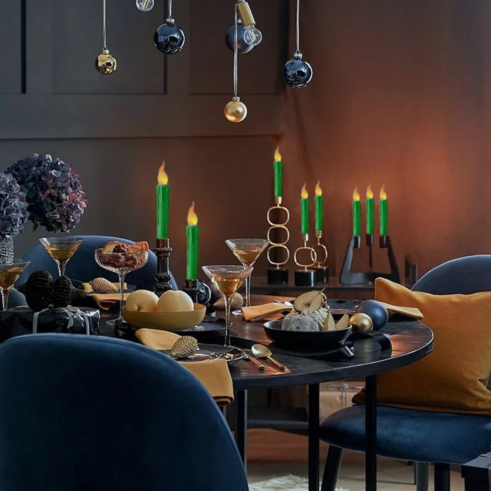 6 قطع شموع LED ديكور شموع عديمة اللهب تعمل بالبطارية لدعائم حفلات مهرجان الموسيقى ديكور المنزل