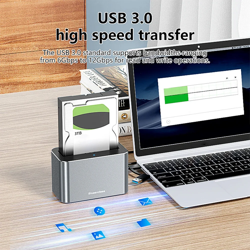 

Hard Drive Dock SAS/SATA Hard Drive Enclosure 5Gbps USB External Disk Box Enclosure Case for 2.5 & 3.5 Inch SATA/SAS HDD SSD