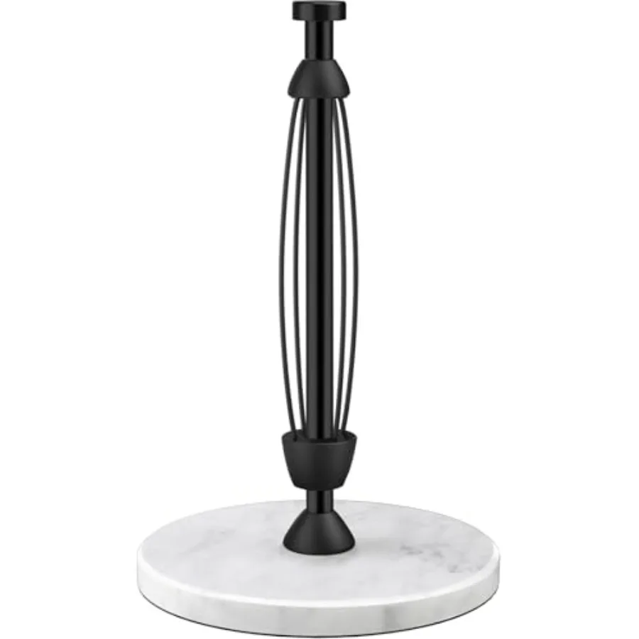 

Paper Towel Holder Countertop Marble Weighted Base One-Handed Tear Freestanding Paper Towel Stand Rack with Ratchet Mechanism f