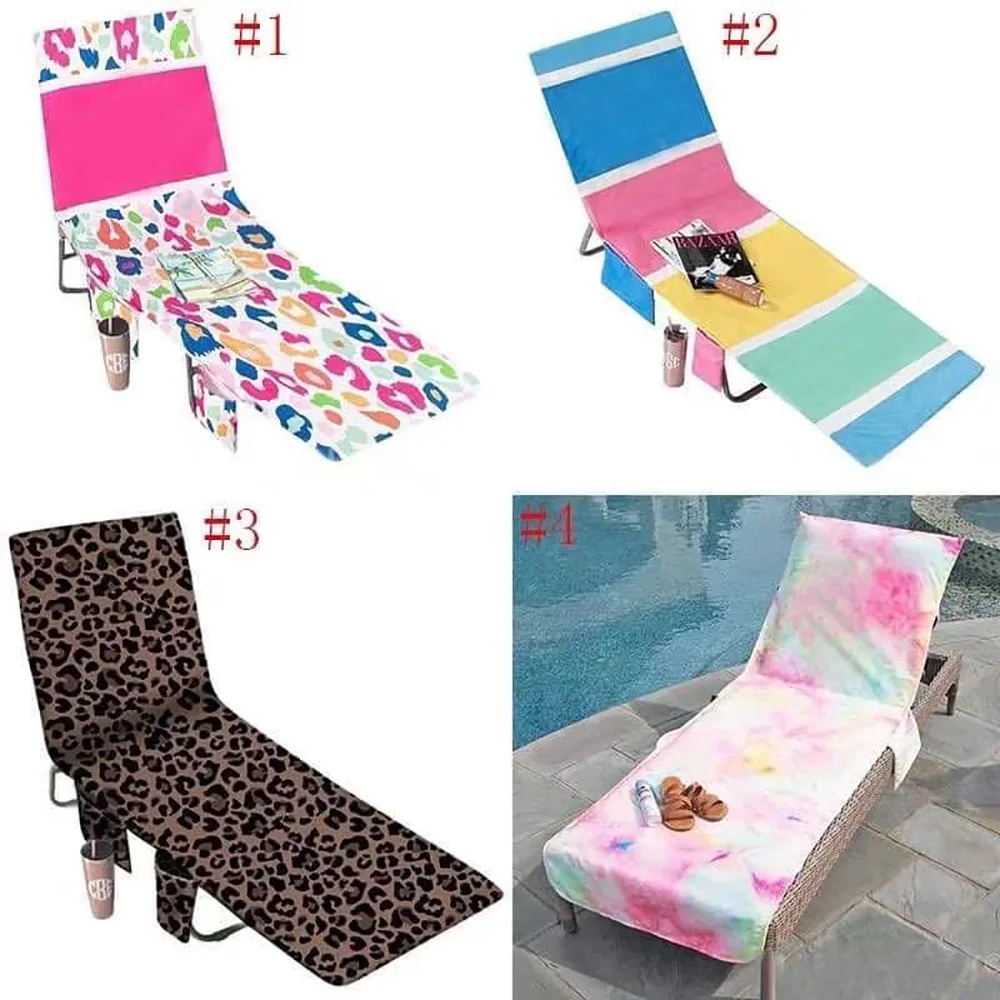 75X210cm Microfiber Beach Chair Cover Seaside Casual Beach Towel Colorful Leopard Digital Printing Swimming Towels Quick Dry