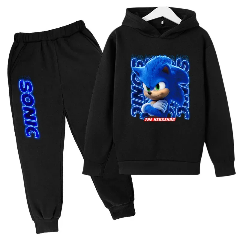 4-14 Years Birthday Suit Boys Tracksuits sonic Suits Baby boys Girl Clothing Sets sonic  Hoodies Tops +Pants 2pcs Set