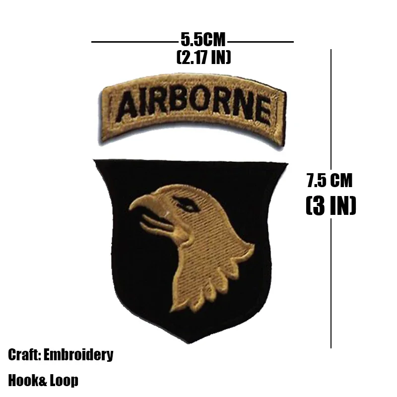 US Army 101st Airborne Division OCP Scorpion Military Patches Tactical USA Flag Patches Stickers On Clothing With Hook And Loop