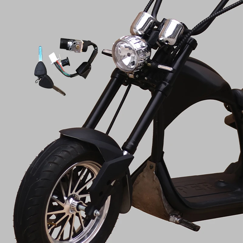 

Black Electric Motorcycle Accessories Set Lock with Key Electric Scooter Citycoco Factory Direct Delivery