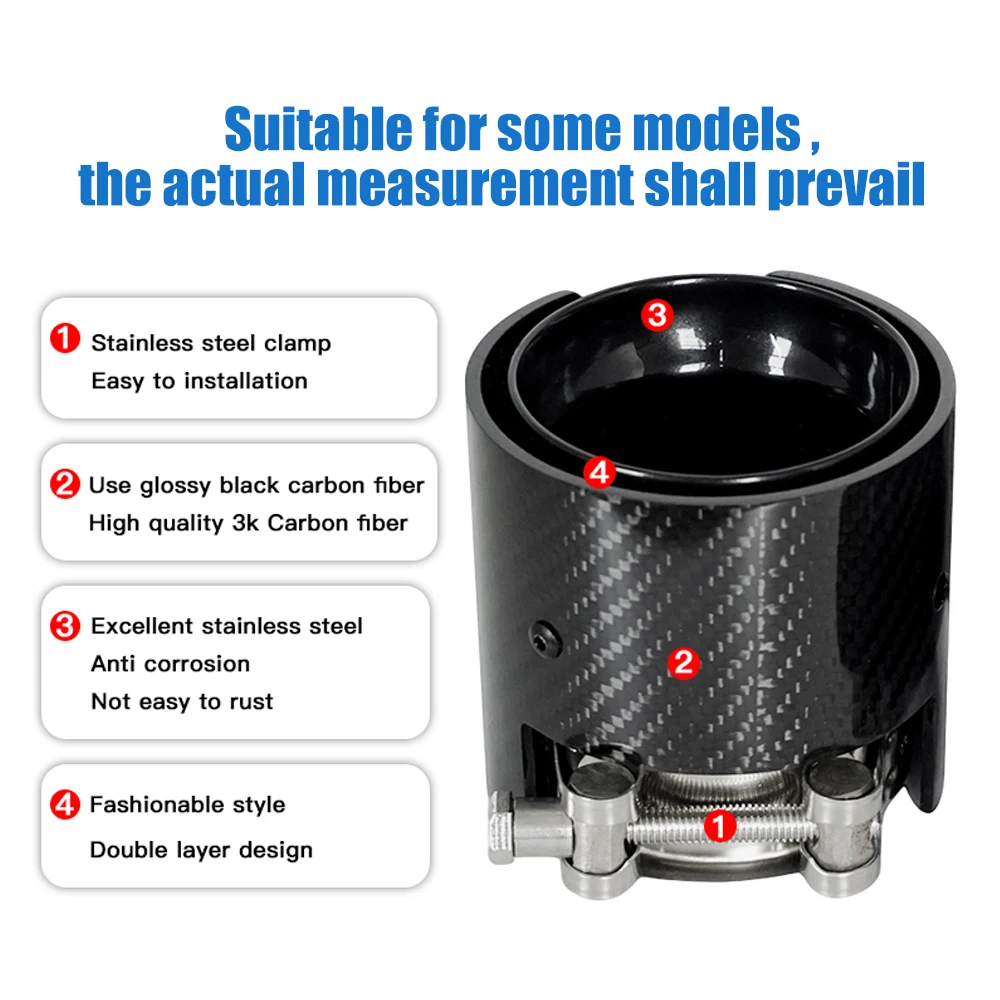 2 sztuk/para końcówka tłumika koniec rury spalin z włókna węglowego dla BMW M2 F87 M3 F80 M4 F82 F83 M5 F10 M6 F12 F13 X5M X6M