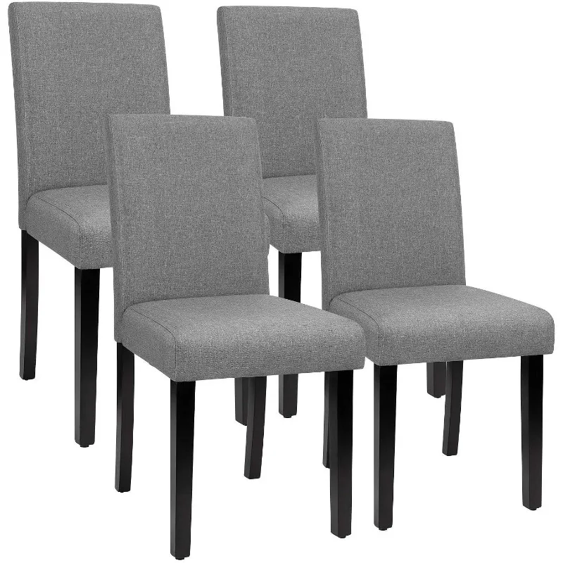 Chairs Urban Style Fabric Parson Chairs Kitchen Living Room Armless Side Chair with Solid Wood Legs Set of 4