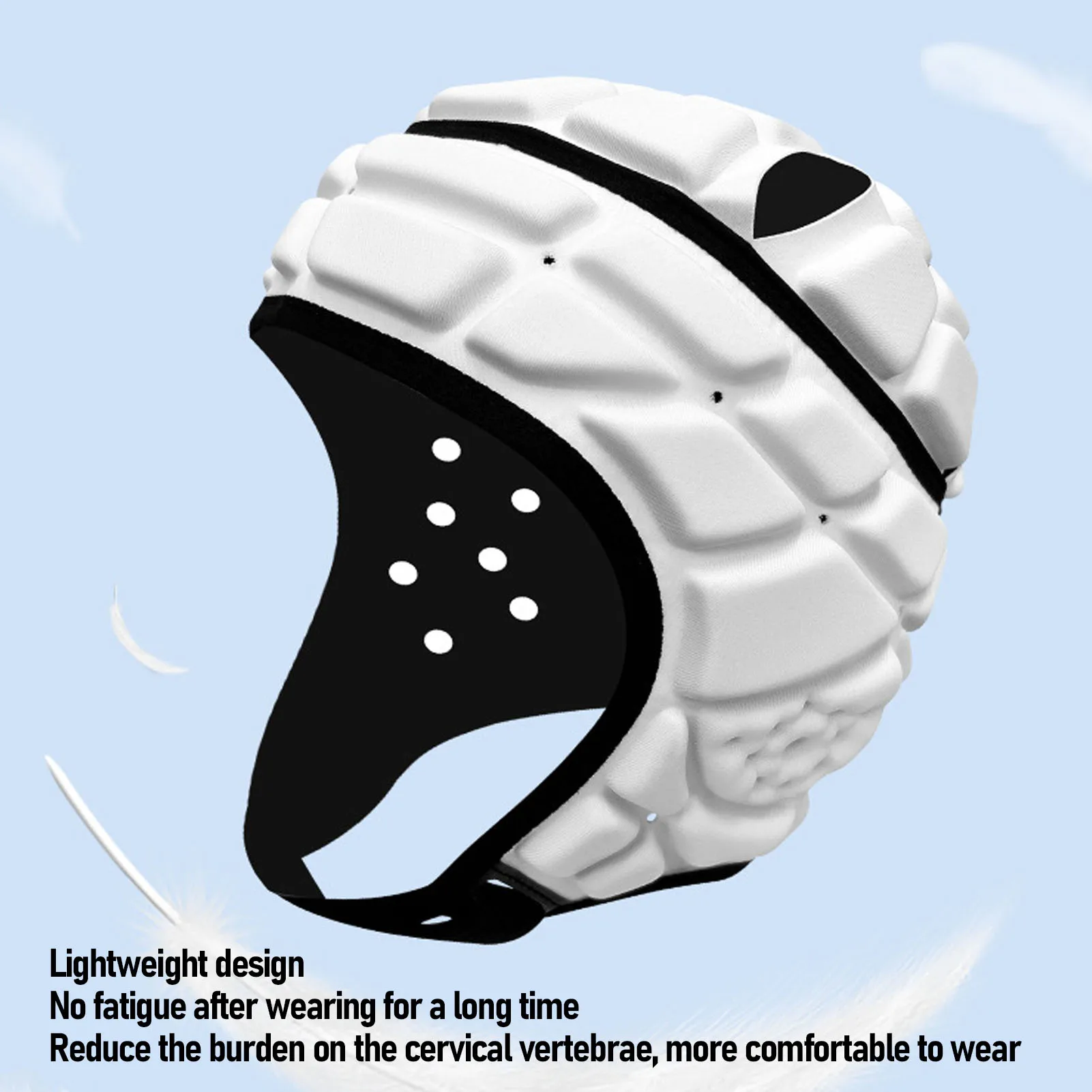 

Rugby Headgear Rugby Padded Headgear for Youth EVA Sponge Adjustable Soft Shell Flag Football Helmet Headguard for Soccer Sports