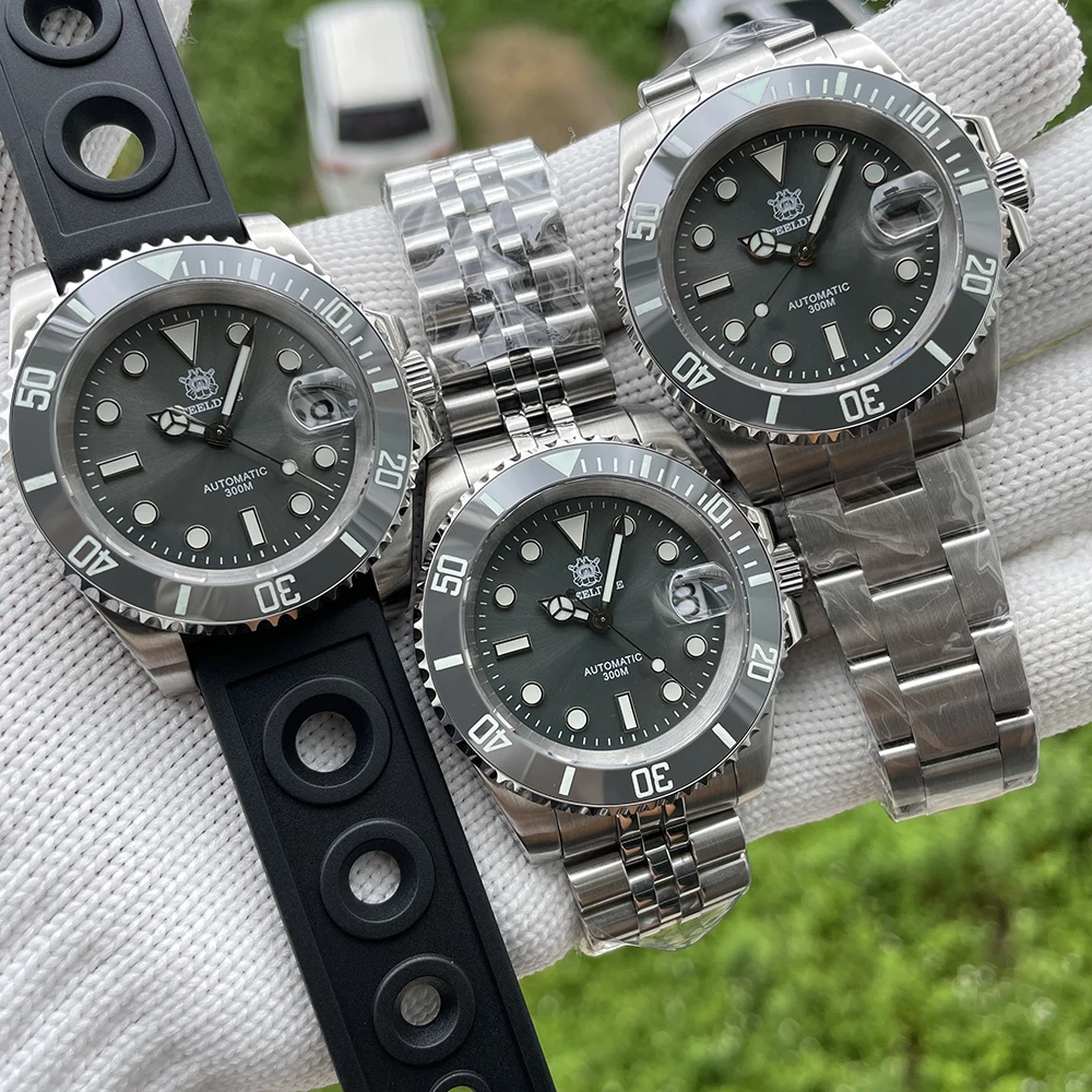 STEELDIVE Men Diver Watch 41mm Automatic Mechanical Wristwatch 300m Waterproof C3 Luminous Sapphire NH35 Ceramic Bezel Sport