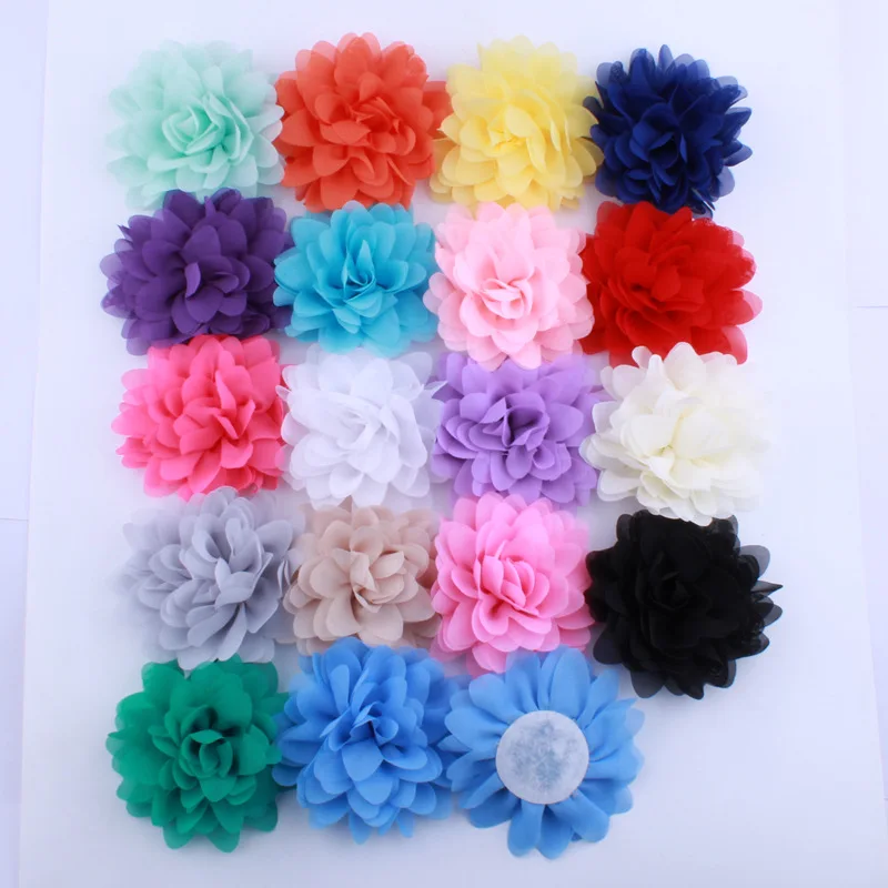 Wholesale Chiffon Felt Flower Bud 18 Colors 10CM Flower Bead DIY Women Hair Accessories Fabric DIY Hairband Brooches Hair Clips