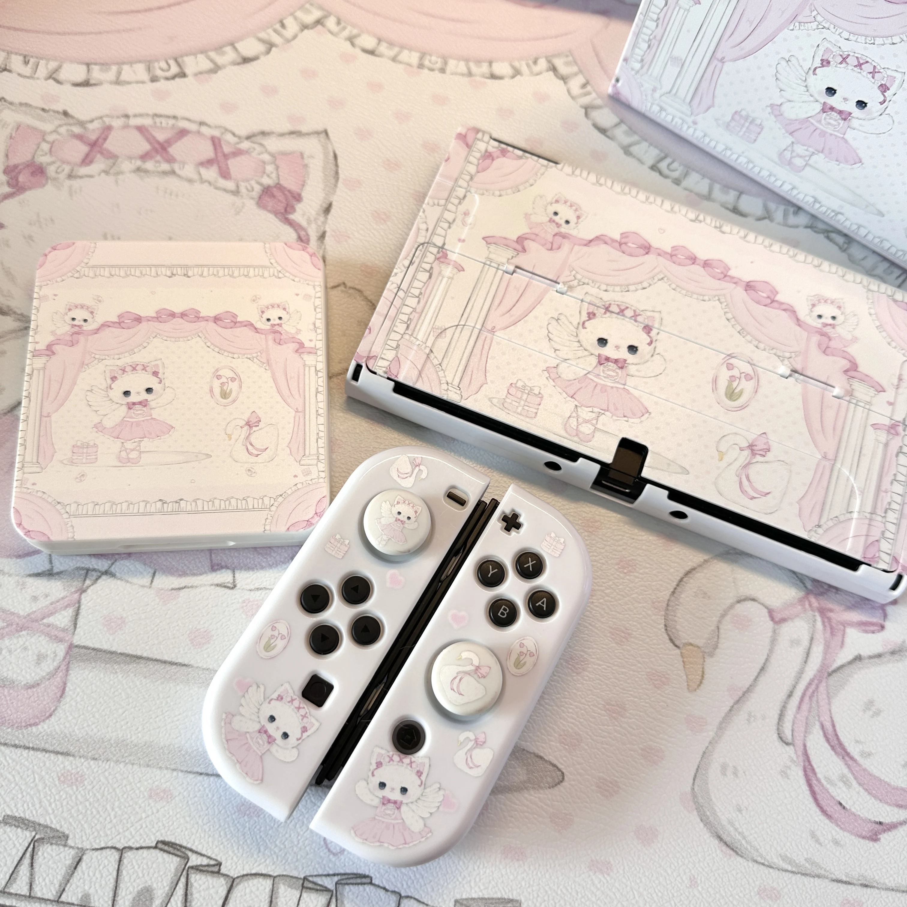 

Оригинальный защитный чехол Kawaii Cute Switch, док-станция для Nintendo Switch/OLED-контроллеров, чехол для игровой консоли Joy-Con