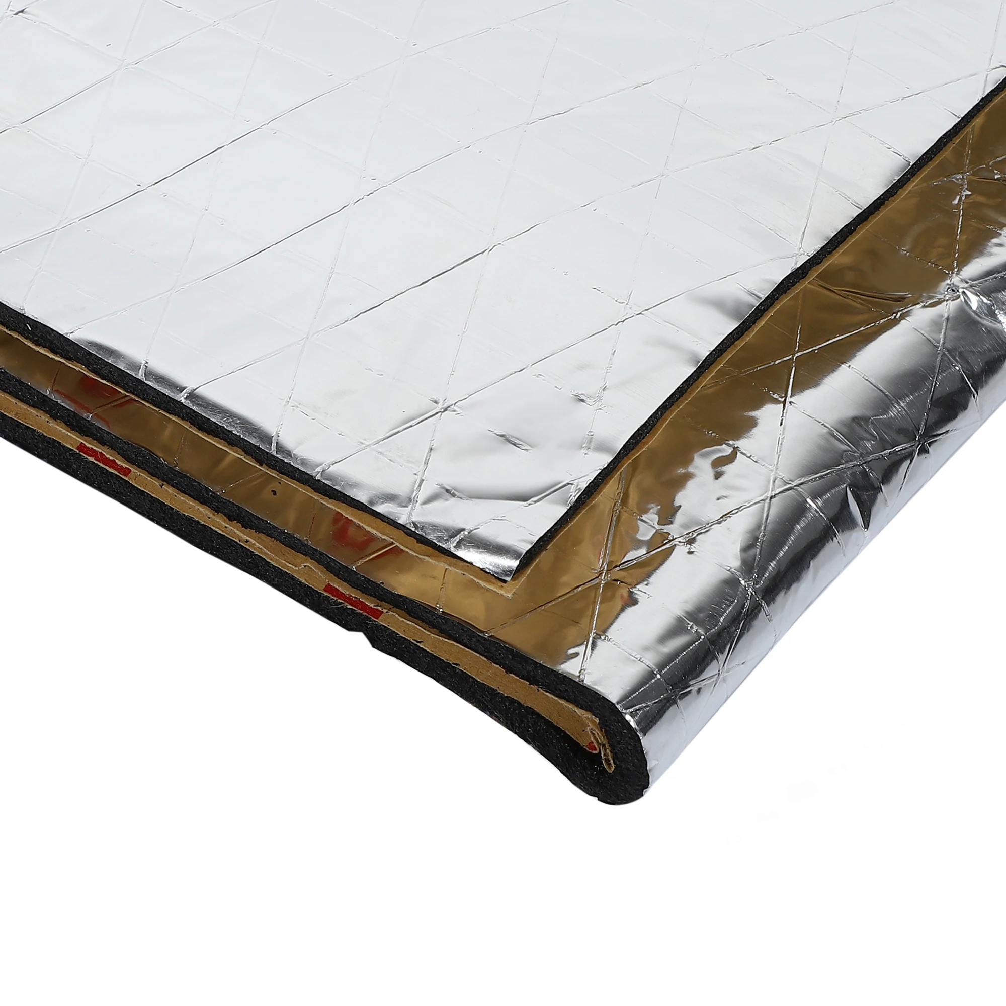 Uxcell Auto-Firewall-Wärme-Schalldämpfer-Isoliermatte, Aluminiumbeschichtung, Baumwolle, selbstklebende Geräuschdämmung, 5 mm, 10 mm – Detail 7