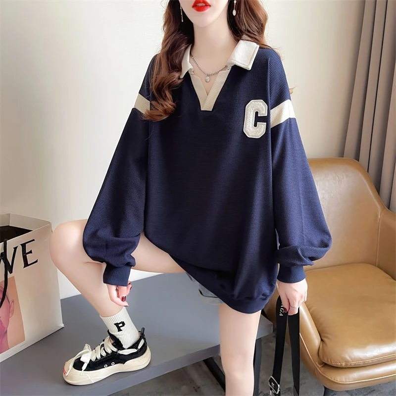 Sudaderas holgadas de manga larga para mujer, ropa Popular coreana estética de alta calidad, Jersey holgado para mujer, primavera y otoño