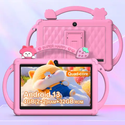 Tablette pour enfants Android 13 de 7 pouces, tablette WiFi 5G, processeur quad-core, extension 4 Go (2 g + 2 g de mémoire) RAM + 32 Go de ROM, avec parent