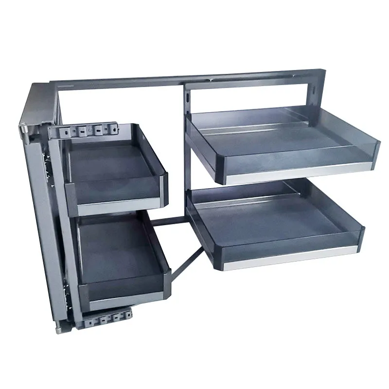 Factory Direct 2026 Kitchen cabinets corner basket kitchen fittings blind corner storage basket