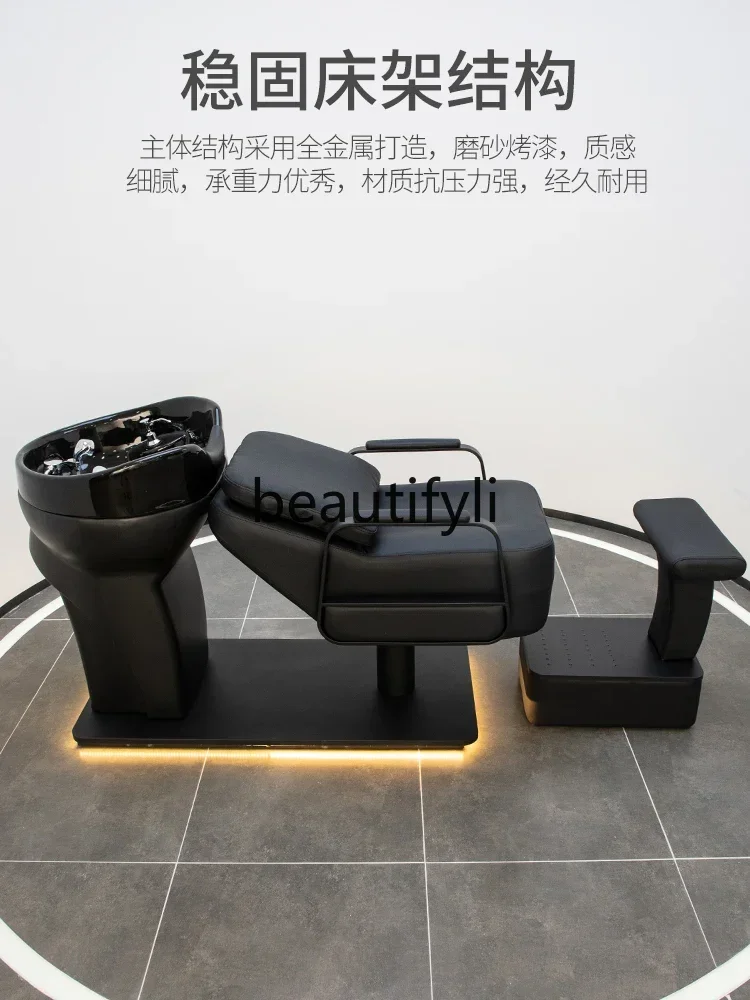 

ss D Internet celebrity hair salon fashion simple ceramic deep basin half lying flush bed hair salon
