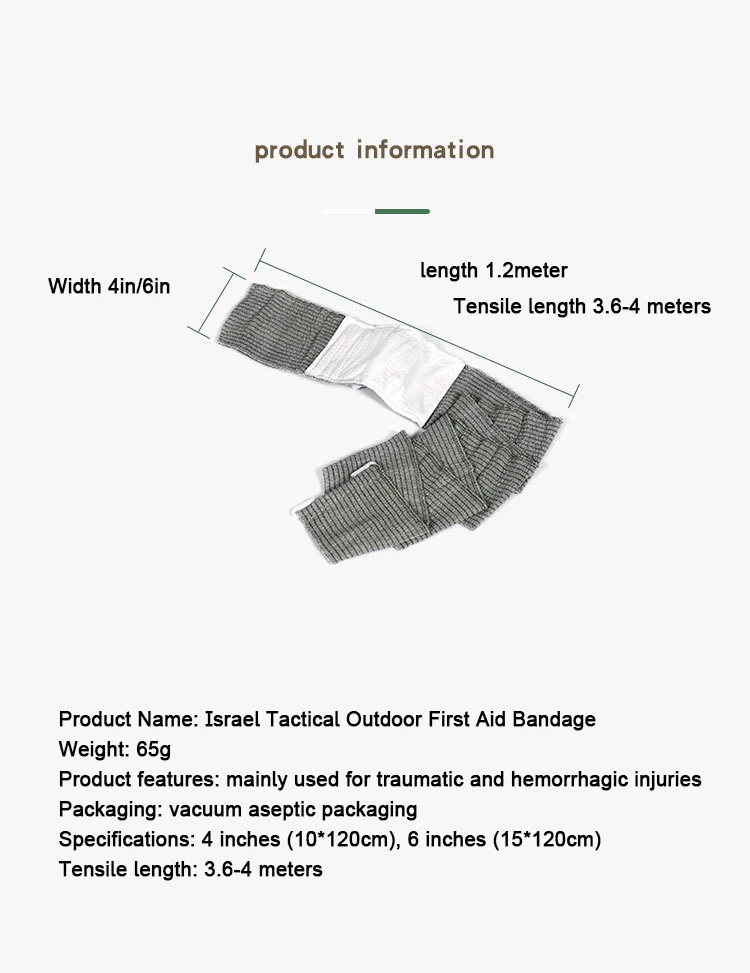 Kit perawatan Trauma taktis perban darurat pengunci mandiri Israel perban kompresi darurat alat bantu pertama plester steril segel Tourniquet