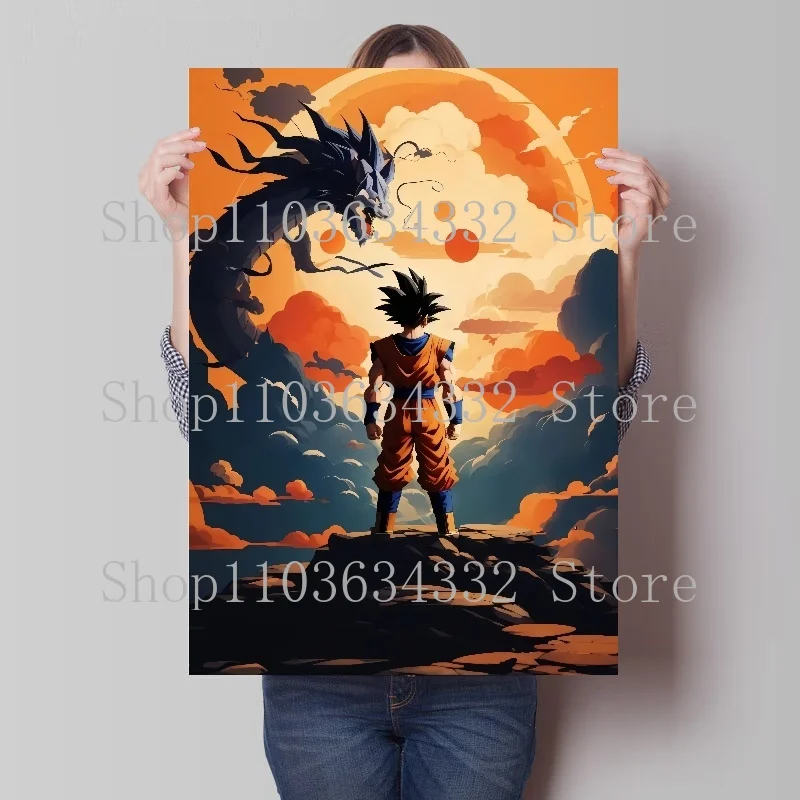 Clássico anime dragon ball poster arte pintura em tela café bar sala parede decoração criativa pintura presente de aniversário