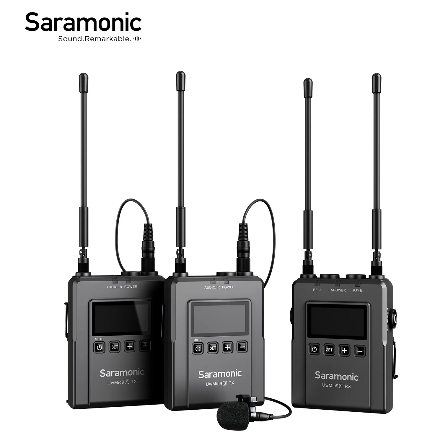 

Saramonic UwMic9S Kit1/2 UHF Condenser Wireless Lavalier Lapel Microphone for DSLRs Cameras Camcorder Broadcast Vlog Journalism