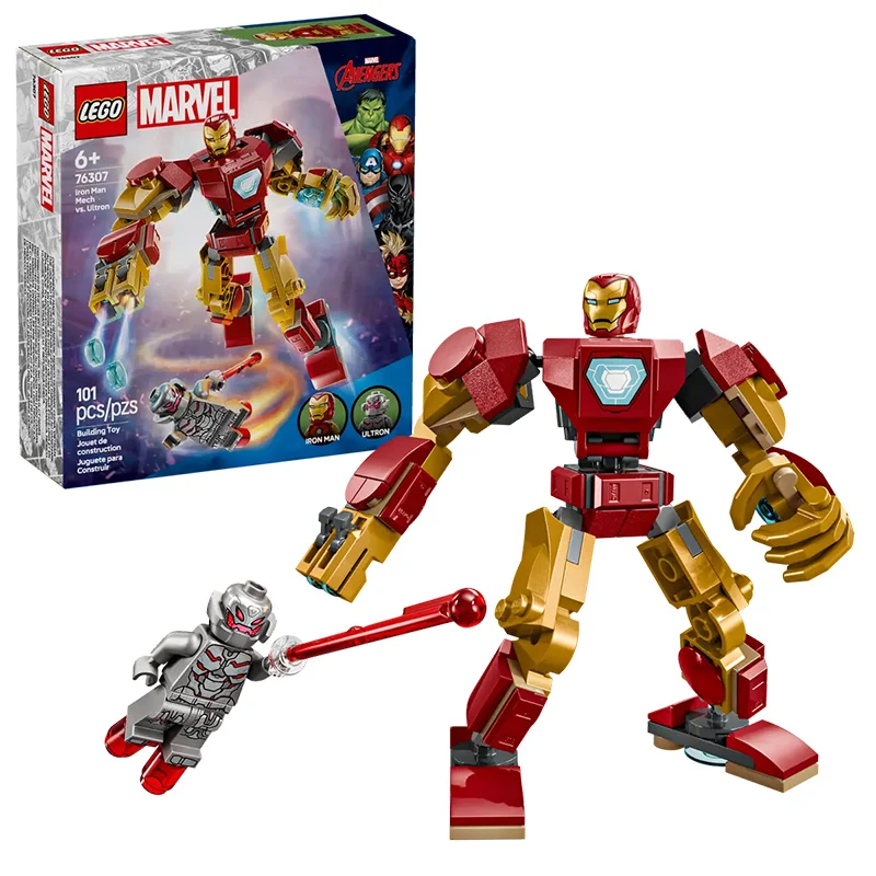 

LEGO Marvel Series 76307 Iron Man Mech Wars Ultron Boys Puzzle Assembly Building Blocks Toy Gift