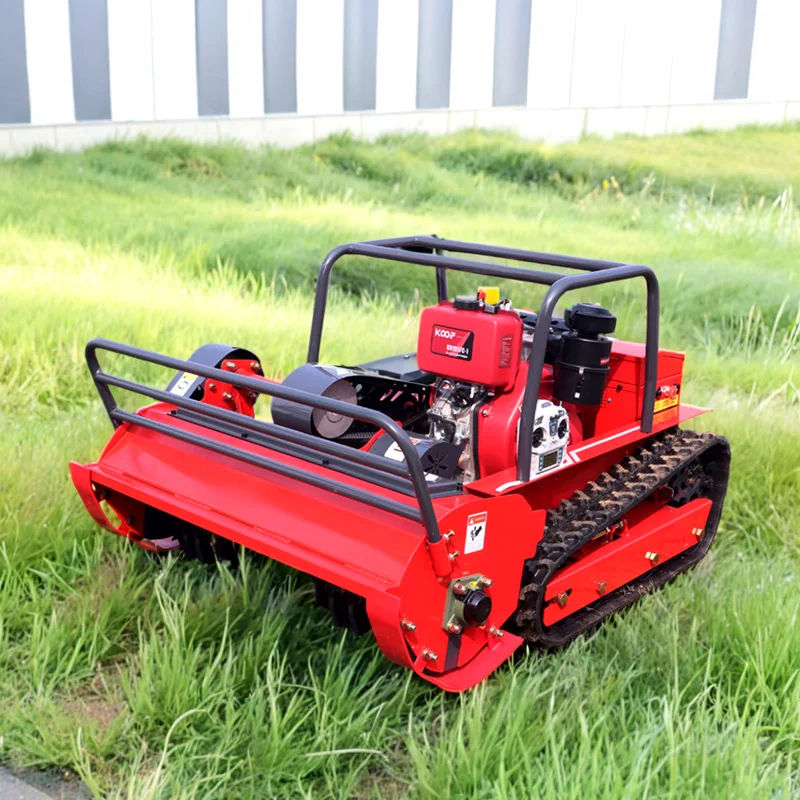 

Hessne New Arrival Mini Farm Flail Lawn Mower 800mm 1000mm 1200mm RC Home Power Crawler Lawn Mower