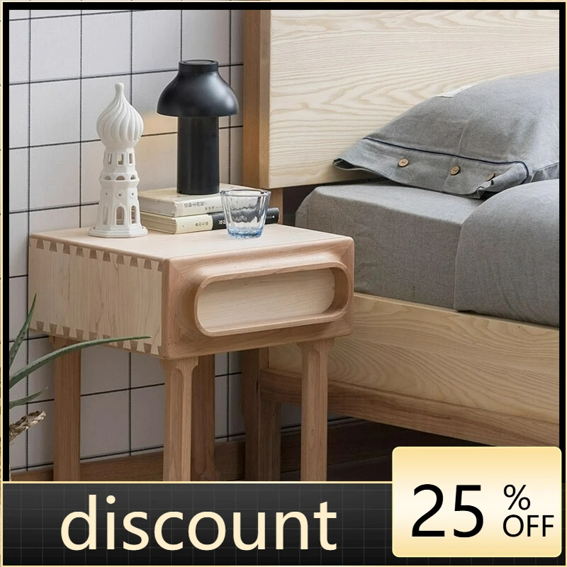 

LTT all solid wood bedside cabinet bedroom Nordic cherry wood simple wood wax oil bedside table