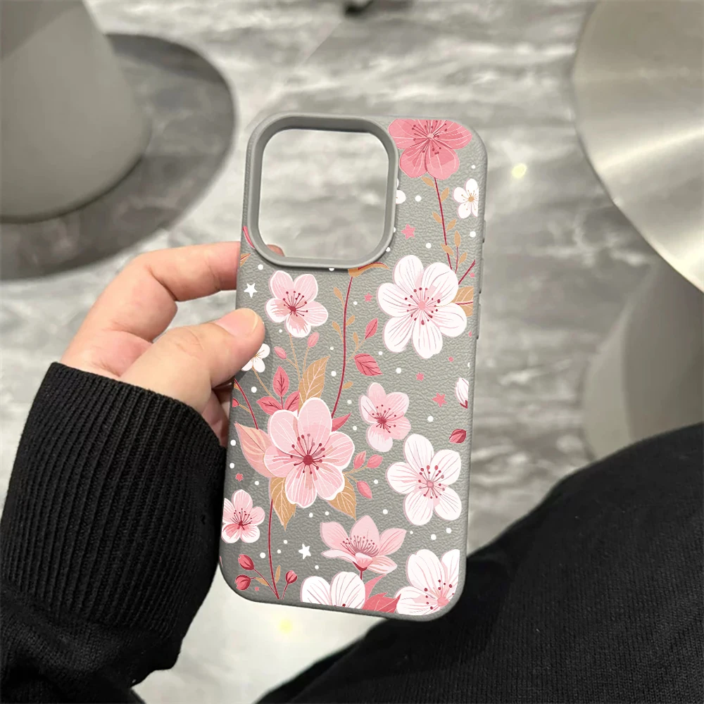 Aquarell-Kirschblüten-Handyhülle für iPhone 17 16 15 14 13 12 Pro Max 16 15 14 Plus 17 16 15 Pro 17Air Silikon-Matt-Hülle – Detail 9