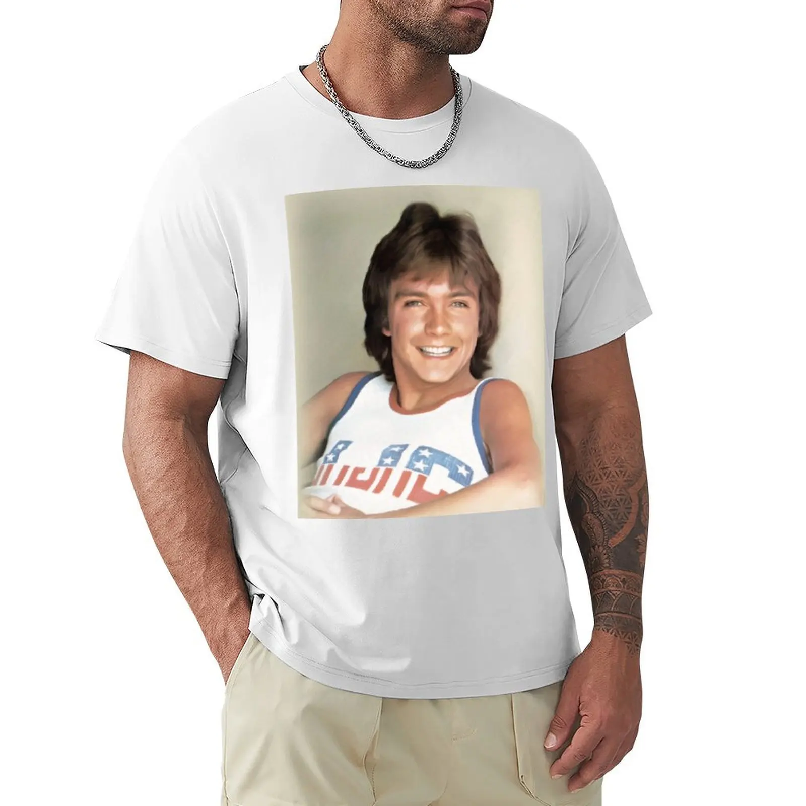 David Cassidy, Singer and Actor T-Shirt sweat plain tops fitted t shirts for men