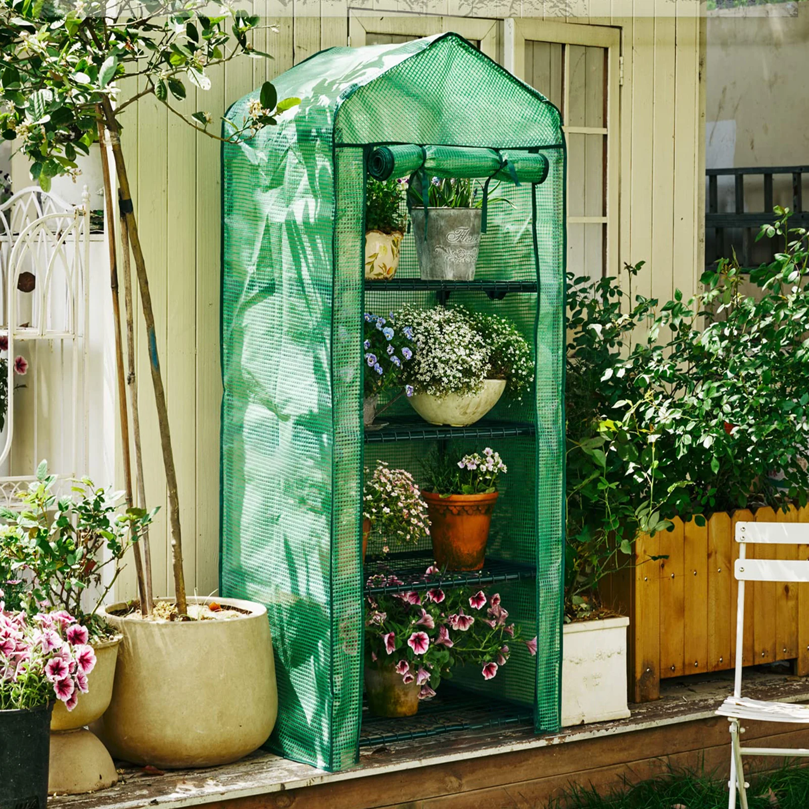 

Мини-маленькая теплица для наружного комнатного растения, всплывающая портативная тепличная палатка, садовая палатка на заднем дворе, крышка цветочного дома