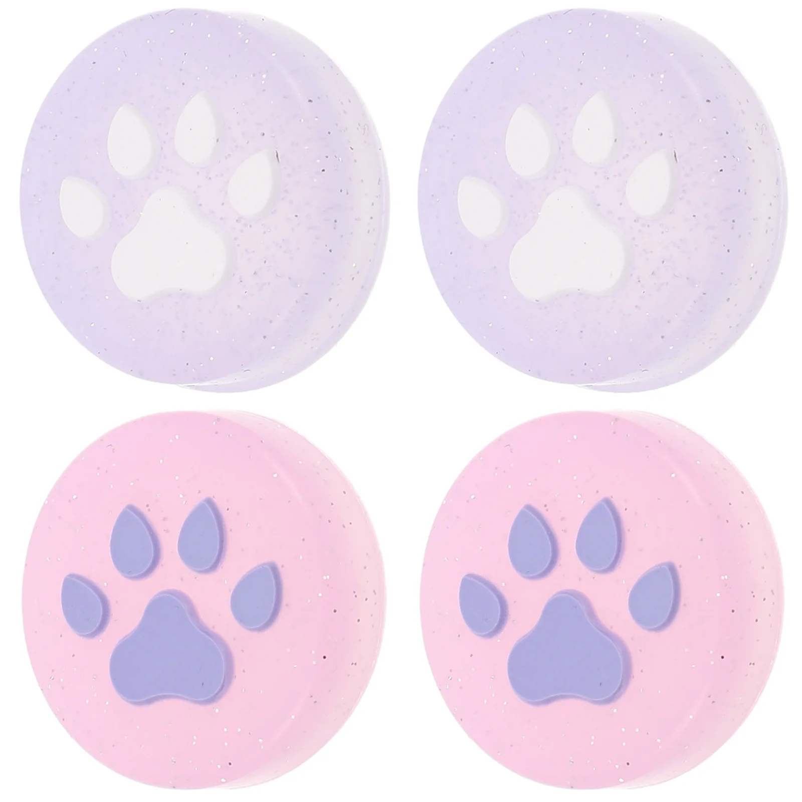 

4Pcs Glow in The Dark Thumb Grips Caps Cute Cat Claw Silicone Replacement Thumb Stick Covers Animal Theme Controller Caps
