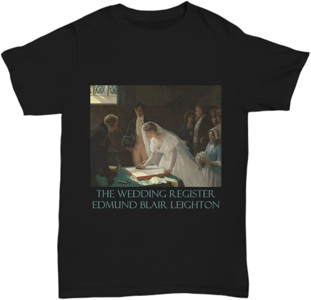 The Wedding Register by Edmund Blair Leighton - Unisex Tee Cotton Luxury brand vintage oversized